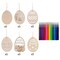 30 PCS Easter Wooden Hanging Ornaments Unfinished Wood Slices Eggs Easter Crafts for Kids DIY Decorations Party Supplies